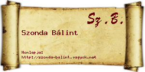 Szonda Bálint névjegykártya